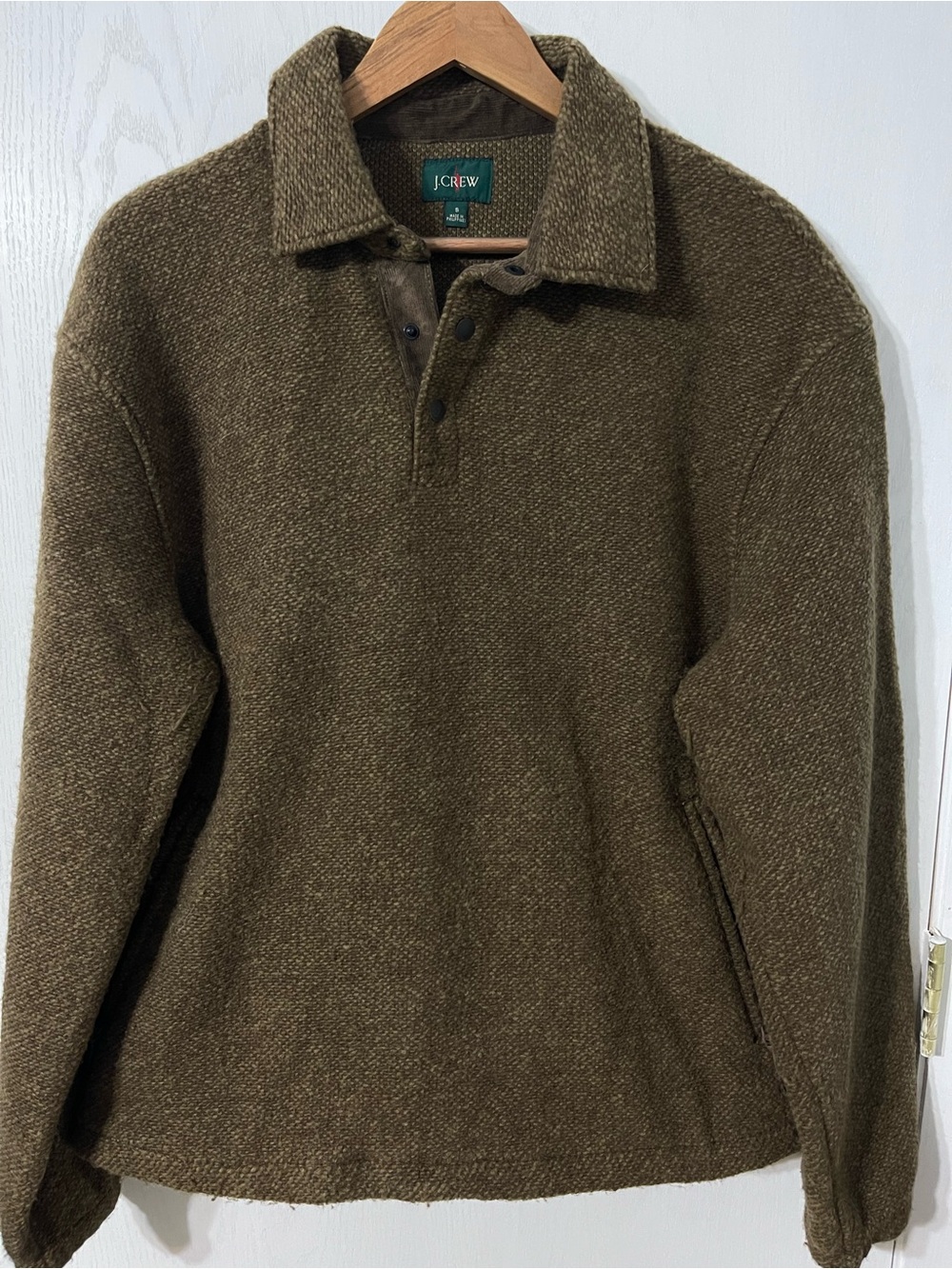 J.Crew Brown Men's Collared Knit Pullover Sweater
